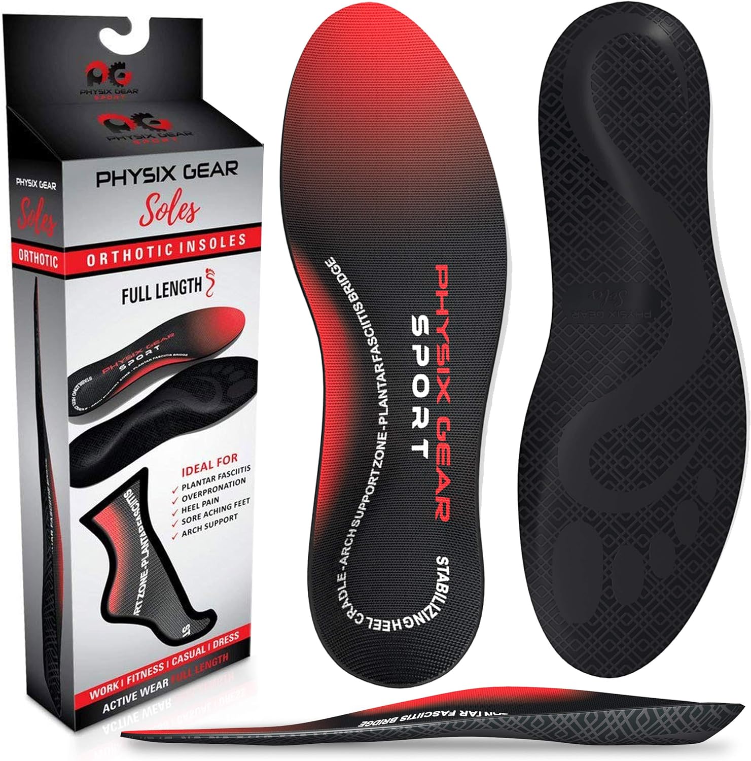 Physix Gear Plantar Fasciitis Feet Insoles