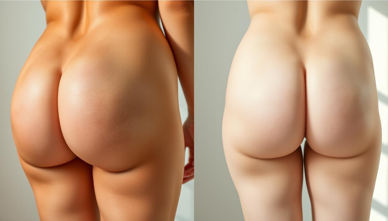 before and after bum bleaching