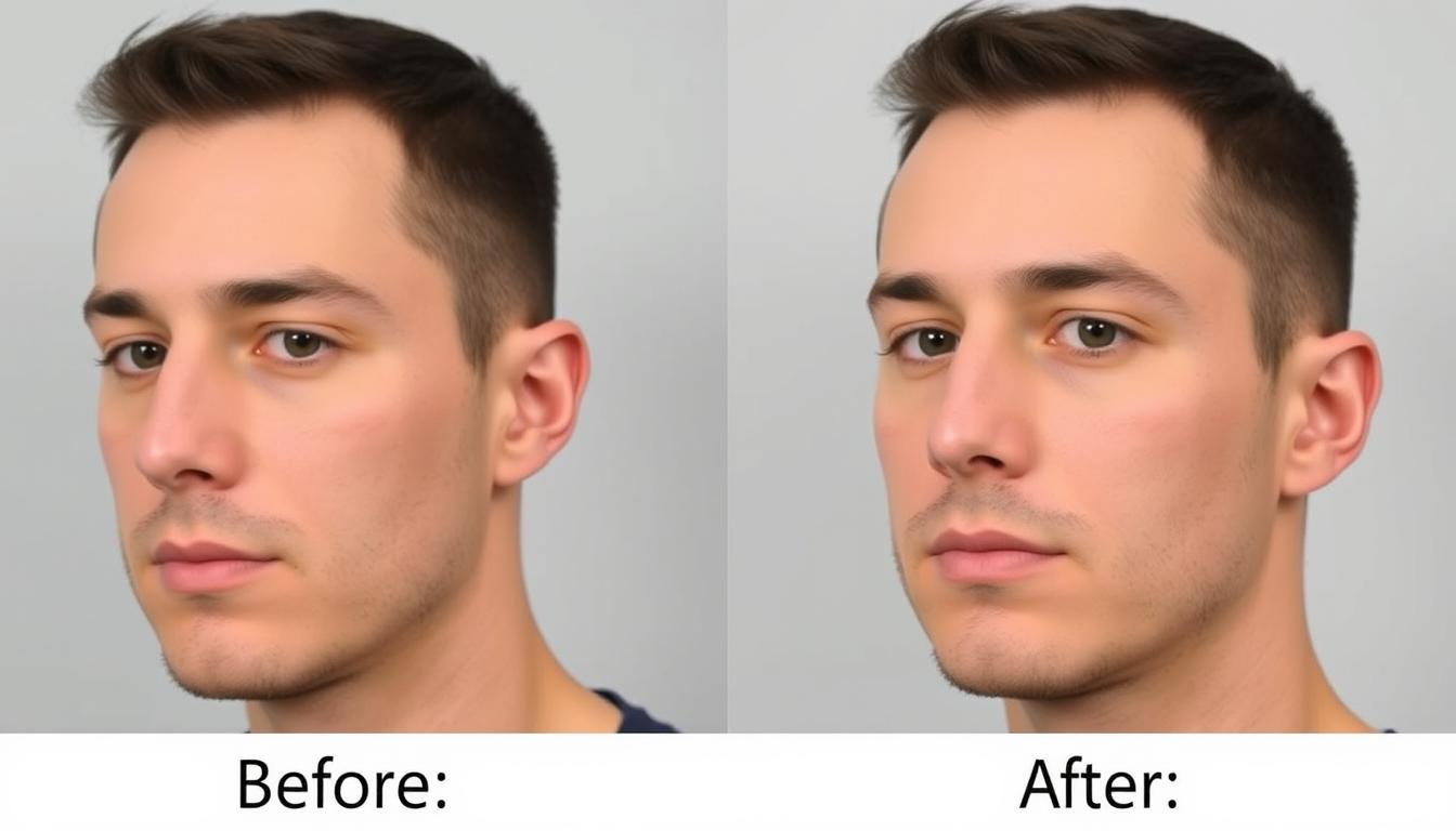 men's rhinoplasty before and after