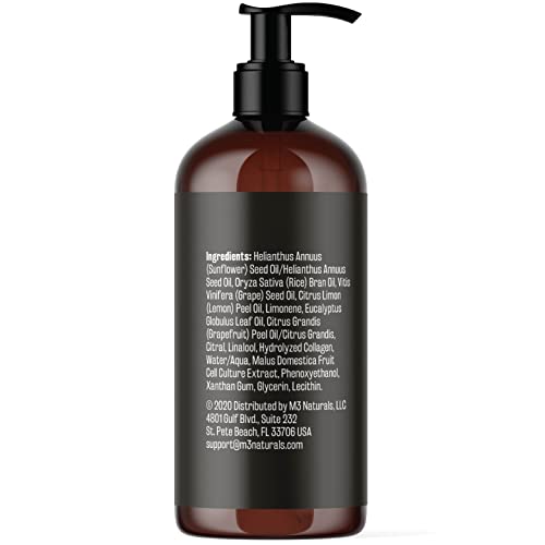 Anti Cellulite Massage Oil – Firming Body Oil with Collagen & Stem Cell | Skin Tightening, Anti-Aging & Cellulite Remover for Legs | with Natural Oils & Refreshing Aroma – 8 Fl Oz by M3 Naturals