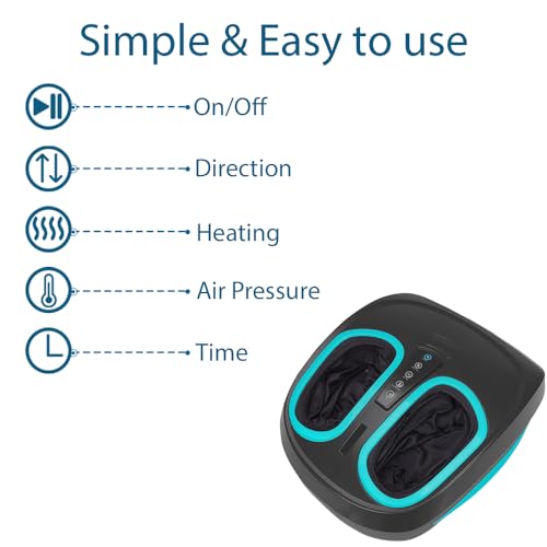 InvoSpa Shiatsu Foot Massager Machine with Heat - Electric Deep Kneading Heated Foot Massage - Spa Feet Massager for Neuropathy and Plantar Fasciitis