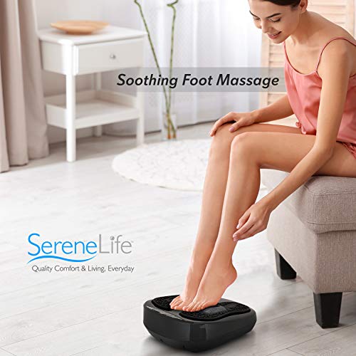 SereneLife Hurtle Shiatsu Foot Massager Machine - Chinese Reflexology, Sitting Remote Control Option, Simple Cleaning Pads, 2 Functions Massage and Beating | Auto-Programs Adjustable Time & Settings