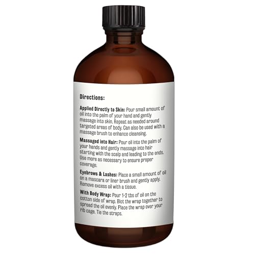 M3 Naturals Pure Castor Oil Pack Kit, Large Hexane-Free Cold-Pressed in Glass Bottle with Adjustable Reusable Organic Cotton Wrap for Detox and Wellness (1 of Each)