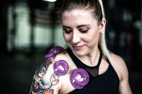 Silicone Cupping Therapy Set Professional Massage Cupping Cups for Cupping Therapy 4 Cup Kit for Massage, Myofascial Release, Cellulite Reduction (Lure Purple)
