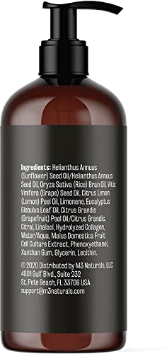 Anti Cellulite Massage Oil - Body Oil and Massage Oil for Massage Therapy | Infused with Collagen and Stem Cell Skin Tightening Cellulite Cream and Massage Lotion for Women 16 Fl Oz by M3 Naturals