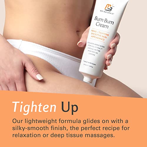 Bum Bum Cream with Lemon Vanilla Scent, 2-in-1 Skin Care Cellulite Treatment & Massage Lotion, Non-Greasy Skin Tightening for Firm Butt, Belly, and Thighs with Cupuaçu, Collagen, and Caffeine, 8 Fl Oz