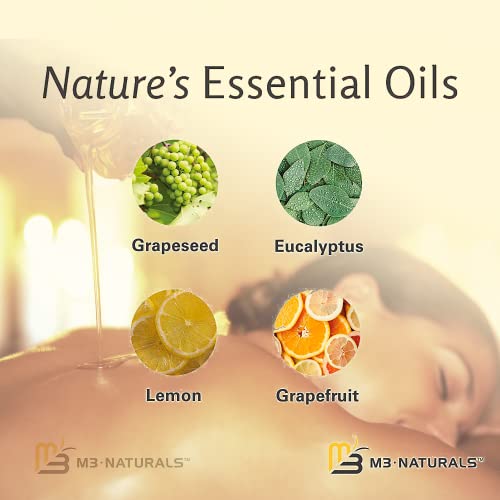 Anti Cellulite Massage Oil – Firming Body Oil with Collagen & Stem Cell | Skin Tightening, Anti-Aging & Cellulite Remover for Legs | with Natural Oils & Refreshing Aroma – 8 Fl Oz by M3 Naturals