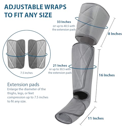 Leg Massager for Circulation - Foot and Calf Massager, Air Compression Leg Wraps Massage Boots Machine for Home Use Leg Massage - scd Machine for Calf, Thigh and Foot Massager, FSA or HSA Eligible