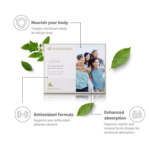 Pharmanex Nu Skin LifePak Advanced Nutritional Supplement for Adults | 60 Daily Packets | Aging, Digestive, and Gut Health Formula with Essential Vitamins, Minerals, and Phytonutrients