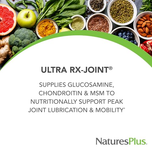 NaturesPlus Advanced Therapeutics Glucosamine/Chondroitin/MSM Ultra Rx Joint Tablets, Extended Delivery - 180 Tablets - High Potency Joint Support Supplement - Gluten-Free - 60 Servings