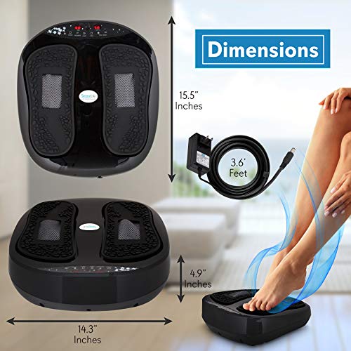 SereneLife Hurtle Shiatsu Foot Massager Machine - Chinese Reflexology, Sitting Remote Control Option, Simple Cleaning Pads, 2 Functions Massage and Beating | Auto-Programs Adjustable Time & Settings