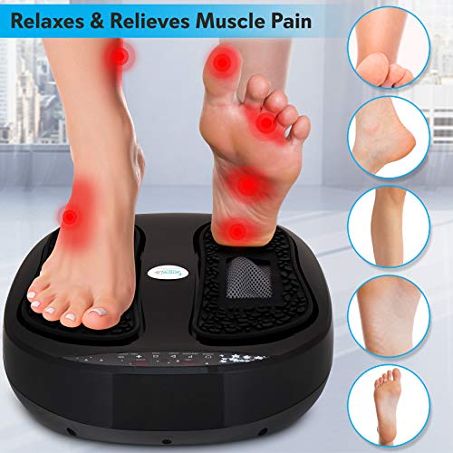SereneLife Hurtle Shiatsu Foot Massager Machine - Chinese Reflexology, Sitting Remote Control Option, Simple Cleaning Pads, 2 Functions Massage and Beating | Auto-Programs Adjustable Time & Settings