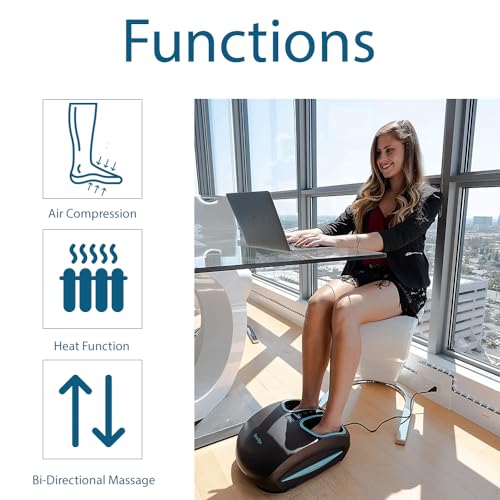 InvoSpa Shiatsu Foot Massager Machine with Heat - Electric Deep Kneading Heated Foot Massage - Spa Feet Massager for Neuropathy and Plantar Fasciitis