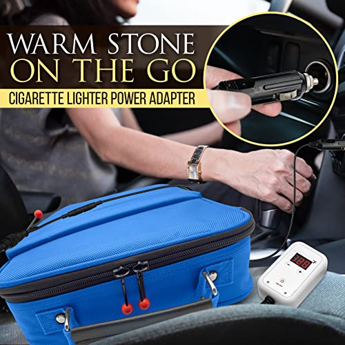 SereneLife Massage Stone Warmer Set - Electric Spa Hot Stones Massager & Heater Kit w/ 6 Large and 6 Small Round Shaped Basalt Massaging Rocks, Digital Controller Heating Bag (Black)