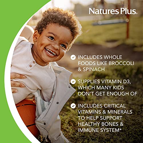 Natures Plus Animal Parade Children's Chewable Multivitamin - 180 Animal-Shaped Tablets, Pack of 3 - Natural Assorted Flavors - Vegan, Gluten Free - 270 Total Servings