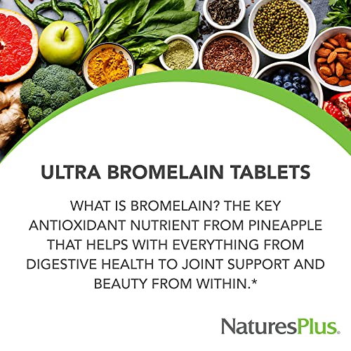 NaturesPlus Ultra Bromelain 1500 mg - 60 Tablets, Pack of 2 - Supports Joints, Digestive Health & Overall Well-Being - Vegetarian, Gluten Free - 120 Total Servings