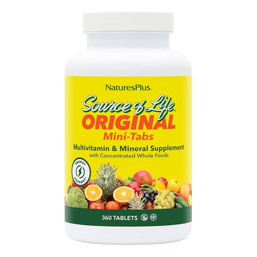 Natures Plus Source of Life - 360 Mini-Tabs, Pack of 2 - Multivitamin & Mineral Supplement - Supports Natural Energy & Overall Well-Being - Gluten Free, Vegetarian - 120 Total Servings