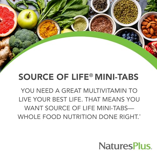 Natures Plus Source of Life - 360 Mini-Tabs, Pack of 2 - Multivitamin & Mineral Supplement - Supports Natural Energy & Overall Well-Being - Gluten Free, Vegetarian - 120 Total Servings