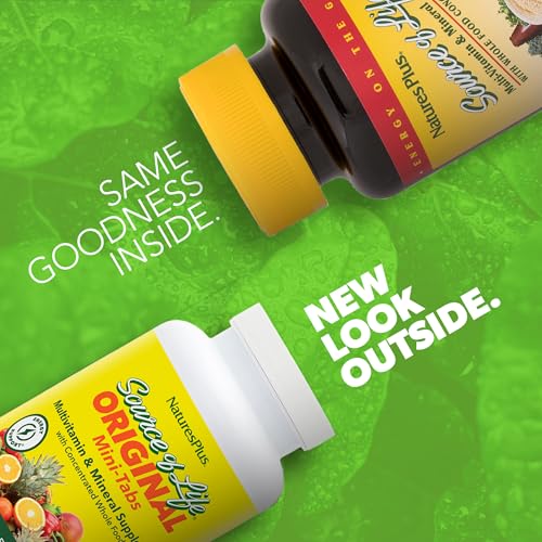 Natures Plus Source of Life - 360 Mini-Tabs, Pack of 2 - Multivitamin & Mineral Supplement - Supports Natural Energy & Overall Well-Being - Gluten Free, Vegetarian - 120 Total Servings