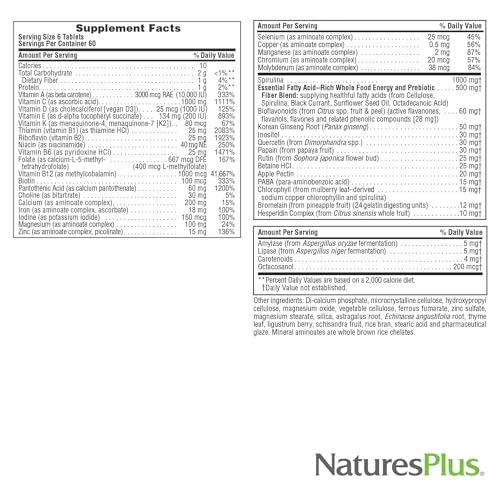 Natures Plus Source of Life - 360 Mini-Tabs, Pack of 2 - Multivitamin & Mineral Supplement - Supports Natural Energy & Overall Well-Being - Gluten Free, Vegetarian - 120 Total Servings