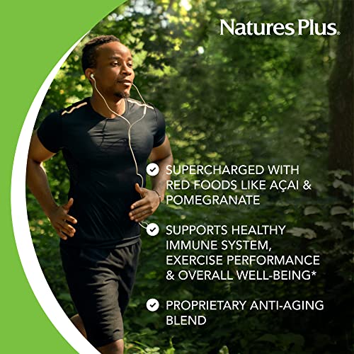 Natures Plus Source of Life RED Multivitamin Liquid - 30 oz, Pack of 2 - Energy & Immune Support - with Exotic Red Fruits, Lycopene & Lutein - Vegetarian & Gluten Free - 60 Total Servings