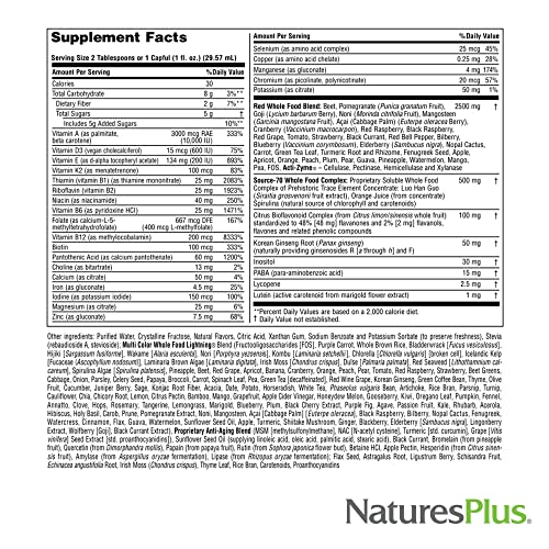 Natures Plus Source of Life RED Multivitamin Liquid - 30 oz, Pack of 2 - Energy & Immune Support - with Exotic Red Fruits, Lycopene & Lutein - Vegetarian & Gluten Free - 60 Total Servings