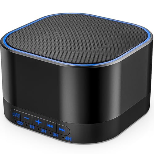 Magicteam White Noise Machine with 20 Non Looping Natural Soothing Sounds Memory Function 32 Levels of Volume Powered by AC or USB and Sleep Sound Timer Therapy for Baby Kids Adults Black