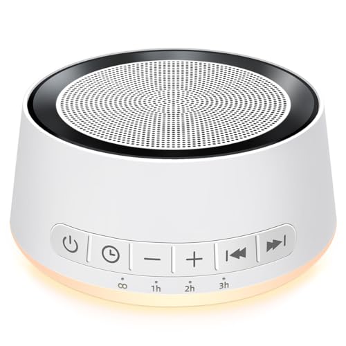 Sound Machine Night Light White Noise Machine with 30 Soothing Sounds 12 Colors Night Light Sleep Machine for Baby Kids Adults Brown Pink Nosie Machine with 32 Volume Levels for Office Home Travel