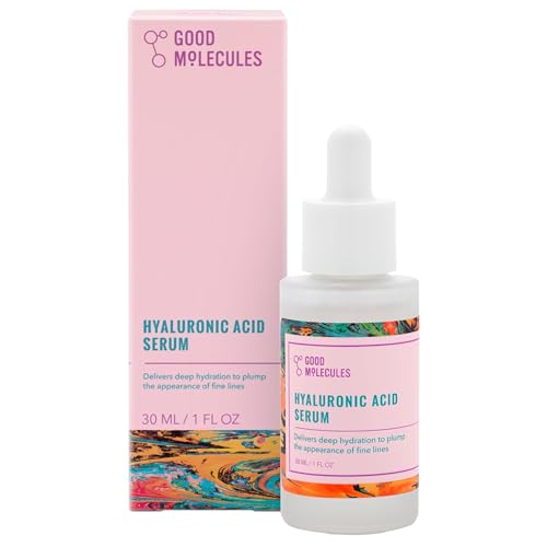 Good Molecules Hyaluronic Acid Serum - 1% Hyaluronic Acid Non-greasy Ultra Hydrating Serum, Facial Moisturizer for Plumper Skin, Skin Care for Face