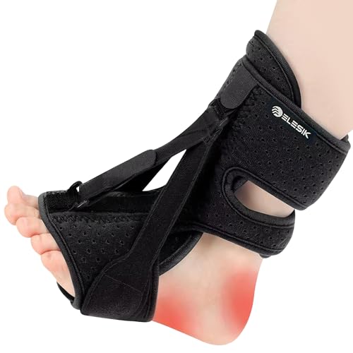 ELESIK Plantar Fasciitis Night Splint and Brace, Upgraded Planters Facetious Relief, Foot Drop and Achilles Tendonitis Relief Brace. Night Splint for Plantar Fasciitis Women and Men, Black