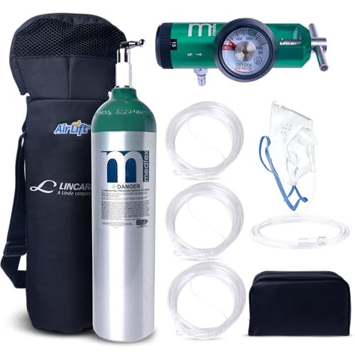 Medfex Oxygen Tank Complete Set | 425 Liter Capacity - Travel Size Kit USA