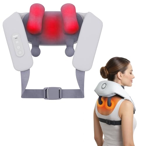 Shiatsu Neck and Back Massagers with Heat, 150 Mins Uses, 4 Modes & Adjustable Massage Head, Electric 3D Deep Tissue Kneading for Shoulder, Leg, Muscle Soreness, Pain Relief, Relaxation for Women, Men