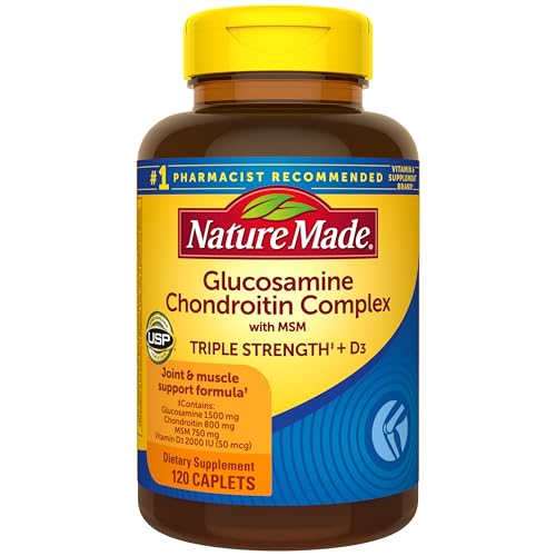 Nature Made Glucosamine Chondroitin Complex with MSM, Dietary MSM Glucosamine Chondroitin Supplement for Joint Support, 120 Caplets, 60 Day Supply
