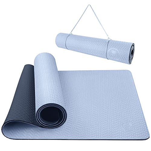 IUGA Yoga Mat Thick Non Slip Anti-tear Pilates Mat Eco Friendly Hot Yoga Mats for Workout & Exercise(72"x 24"x 6mm)