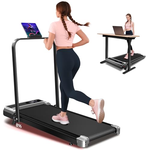 HomePoweron Walking Pad Treadmill with 8% Incline,Foldable Treadmills for Home and Office, 3.0 HP Quiet Walking Pad Treadmill with Walking Pad with Handle 350 LBS Capacity