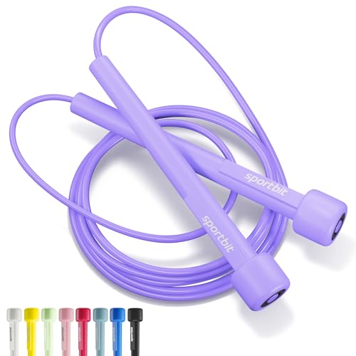 SPORTBIT Adjustable Jump Rope for Fitness and Exercise – Skipping Rope for Cardio, Boxing, and Weight Loss – Speed Rope perfect for Men & Women – Purple