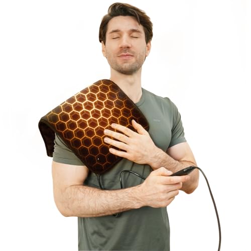 UTK 30s Fast Heating Pad for Back & Period Cramps, 3X Far Infrared Deeper Effect, Hotter to 160℉, FSA-HSA Eligible, 4H Auto Off, 8 Heat Settings,Machine Washable, Gifts for Women Men 24" x 12"