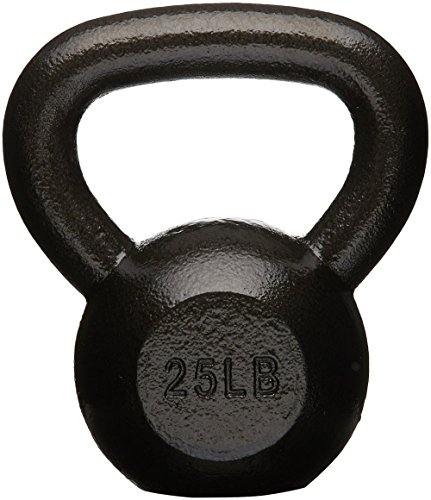 Amazon Basics Cast Iron Kettlebell for Strength Training, Wide Handle, 25 Pounds, Black