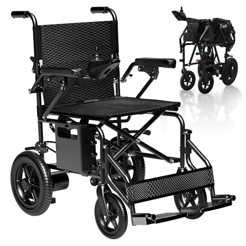 [2026 Upgrade] Hassky Electric Wheelchair for Adults Foldable, 15 Miles Range Motorized Wheelchair, All Terrain Power Wheelchairs for Seniors Supports Up to 350 lbs Black