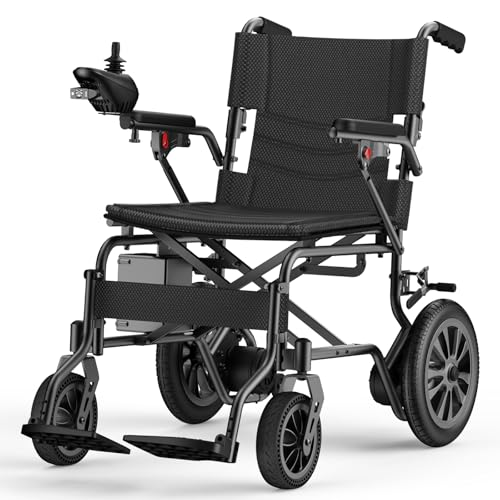 [New Upgrade] Electric Wheelchair for Adults, Foldable Electric Wheelchairs for Seniors, Lightweight Power Wheelchair with 350 lbs Weight Capacity for Travel Home Indoor&Outdoor Airline Approval