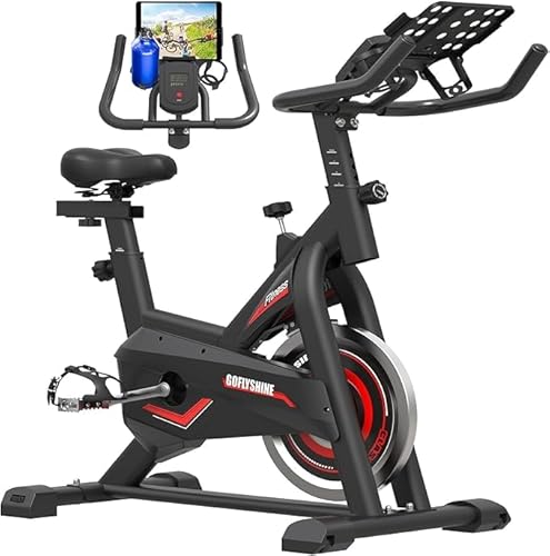GOFLYSHINE Exercise Bikes Stationary,Exercise Bike for Home Indoor Cycling Bike for Home Cardio Gym,Workout Bike with pad Mount & LCD Monitor,Silent Belt Drive