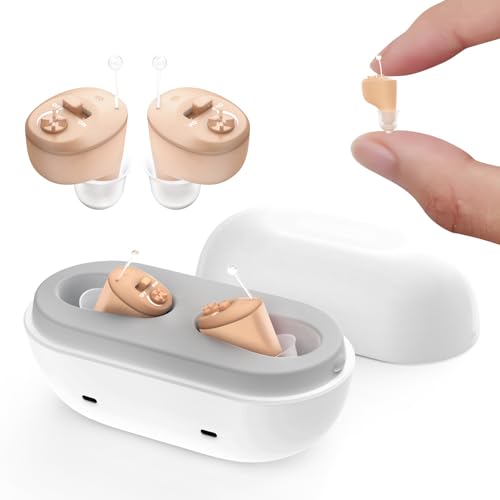 Hearing Aids for Seniors Not Amplifier, Rechargeable OTC In-the-Ear Hearing Aid, Invisible Hearing Aides for Adults Men Women Elderly with Mild to Moderate Hearing Loss