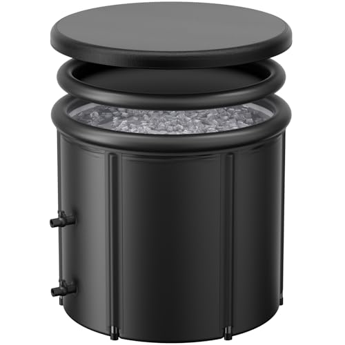 XL 100 Gal Ice Bath Tub for Cold Plunge – Portable Inflatable Ice Pod with Insulated Lid & Dual Valves, Chiller Compatible Cold Plunge Tub for Ice Bath Recovery, Indoor & Outdoor Use