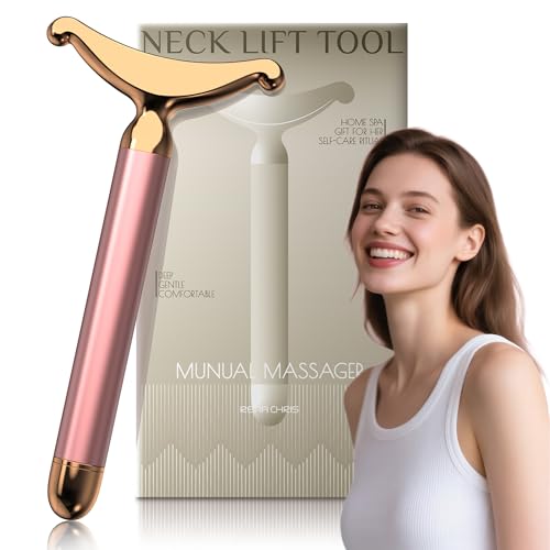 Facial Massager & Neck Lifter, Lymphatic Drainage Depuffer, Jawline Sculpting Tool, Under-Eye Care, Ergonomic Weighted Metal, at-Home Spa Results