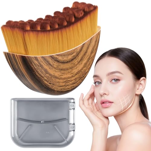 Lymphatic Contour Face Brush,Lymphatic Drainage Massager for Sculpting,Soft & Gentle Bristles Suitable for All Skin Types,Portable Ergonomic Gua Sha Brush with Travel Case