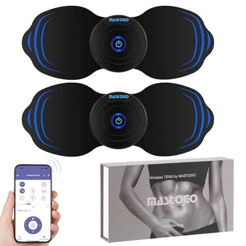 MASTOGO Wireless TENS Unit Back Pain Relief Massager- Muscle Stimulator Machine - Wireless TENS Unit Muscle Stimulator- tens Unit