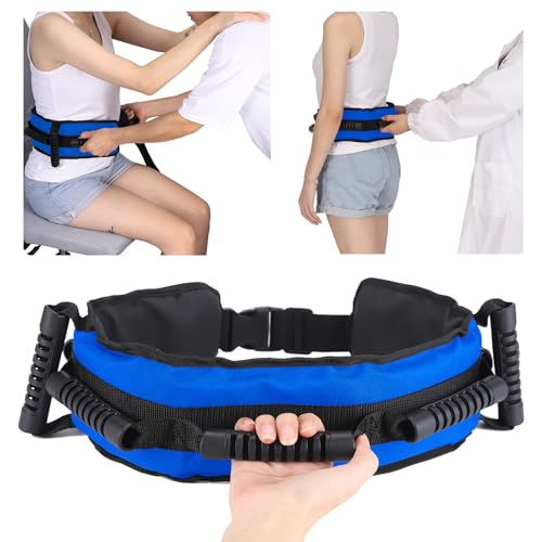 Gait Belt for Seniors, Transfer Belt with 7 Nylon Padded Handles, Medical Belt for Lifting Patients, Safety Gait Belt for Elderly Easy to Use Quick Release Buckle(Blue)