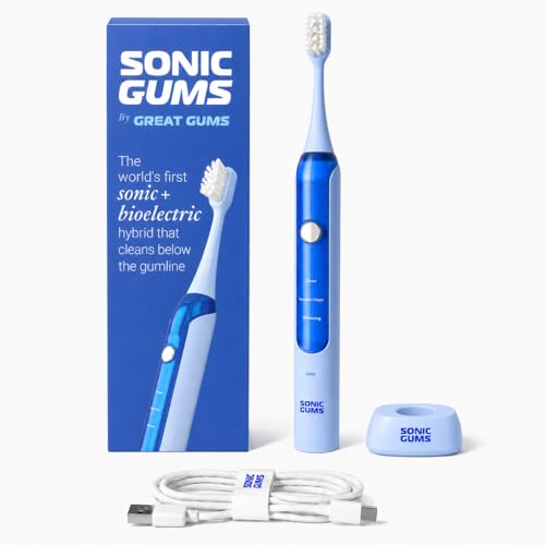 Sonic Gums Electric Toothbrush for Oral Health, Gum Disease, Gingivitis & Gum Recession - Extra Soft Sonic Toothbrush for Sensitive Gums, Plaque Removal & Periodontal Care