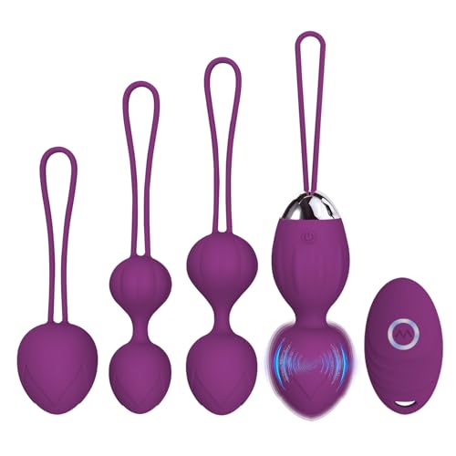 4 Kegel Balls for Women Tightening Exercise Set, Different Kegel Weights for Pelvic Floor Muscle, Pelvic Floor Trainer System for Beginners & Advance (Purple)