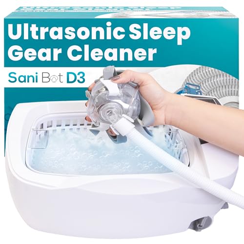 Sani Bot D3 Sleep Gear Cleaning – Cleaner with 60 Tablets, Ideal for Home Use and Sleep Gear, Mask, Hose Maintenance – Stainless Steel Reservoir 3 Liter Tank (9.8" w x 6.9" h x 3.1" d)